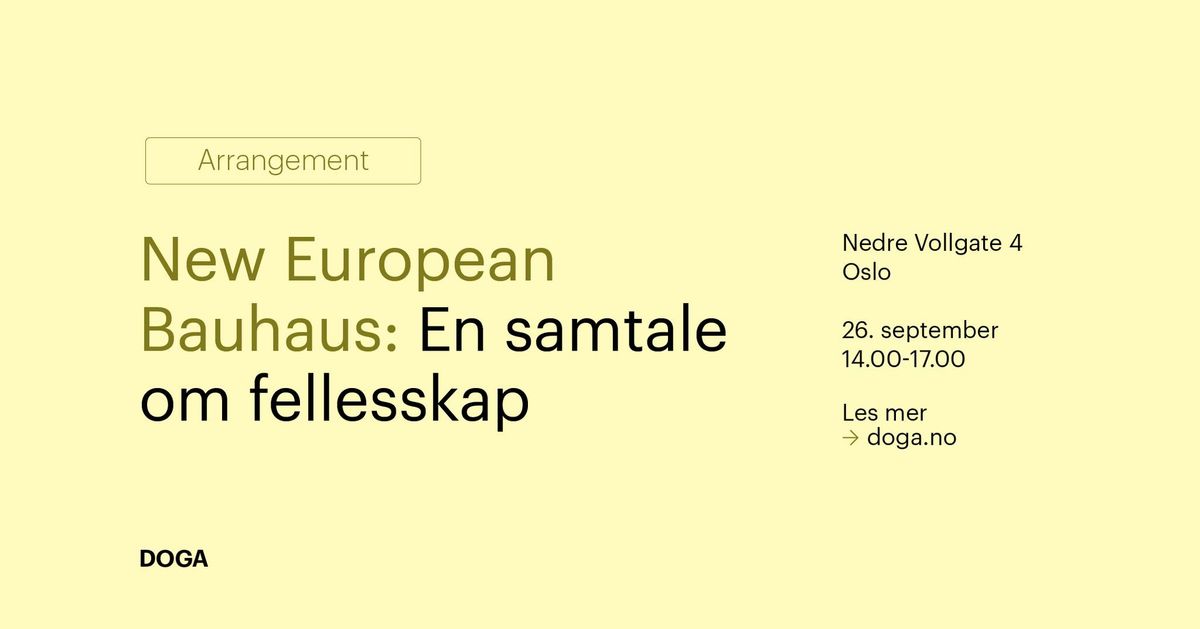 New European Bauhaus: En samtale om fellesskap