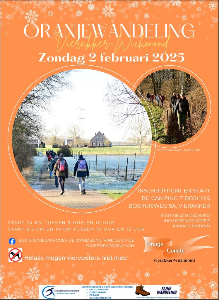 Oranjewandeling Zondag 2 februari 2025