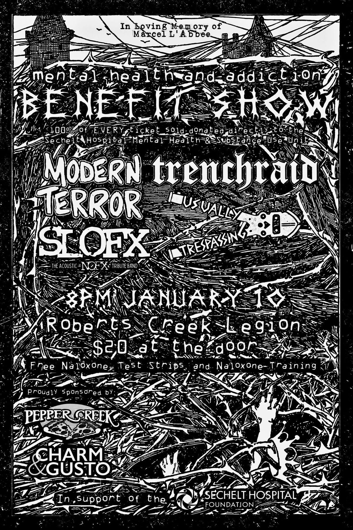 Mental Health & Addiction BENEFIT SHOW w\/ Modern Terror, Trenchraid, Slofx, Usually Trespassing