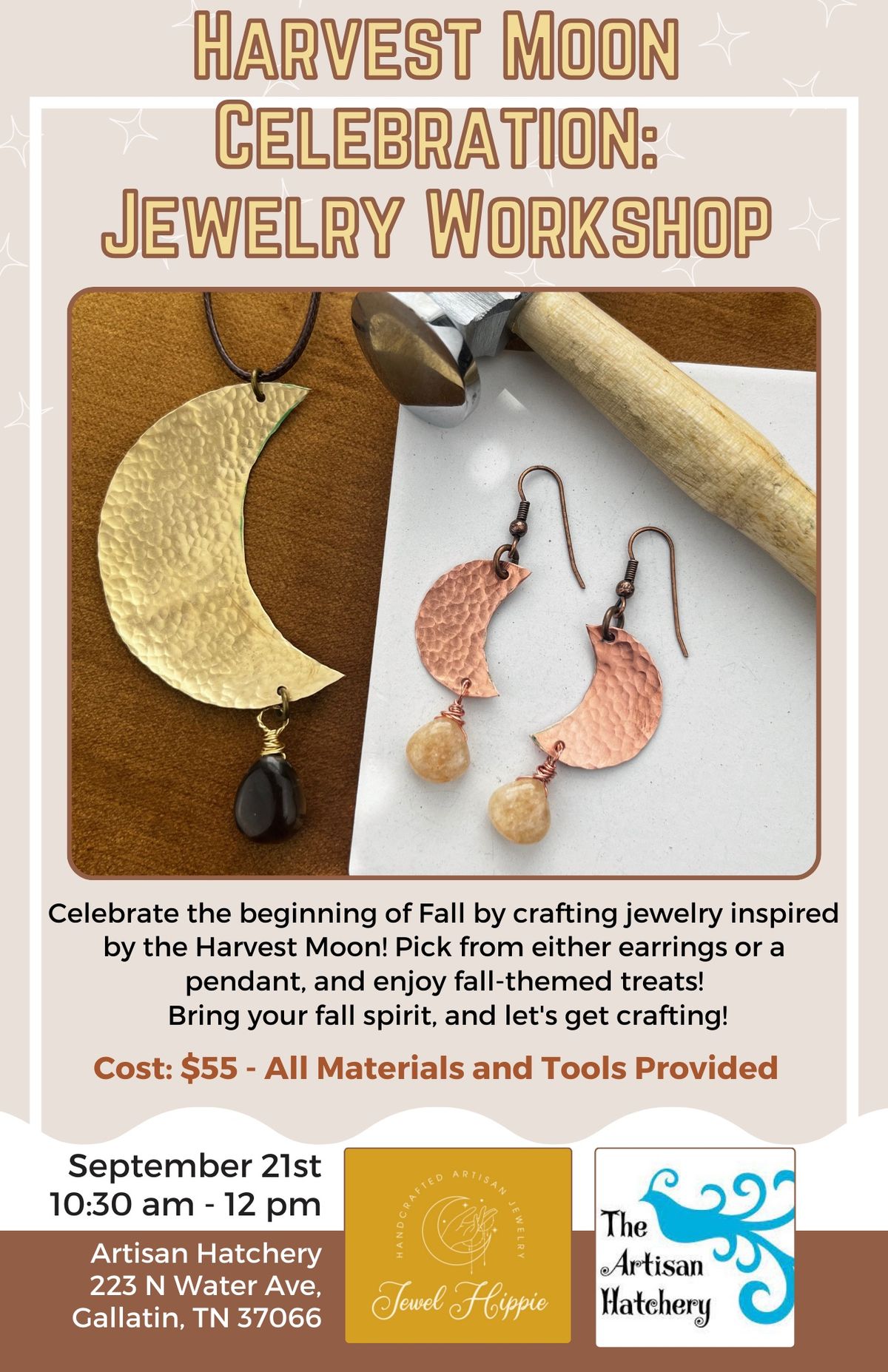 Harvest Moon Celebration: Jewelry Workshop at The Artisan Hatchery