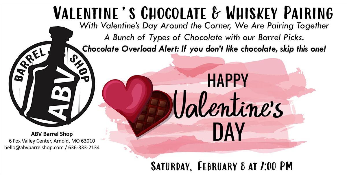 ABV Barrel Shop Valentine's Chocolate & Barrel Picks Pairing Event