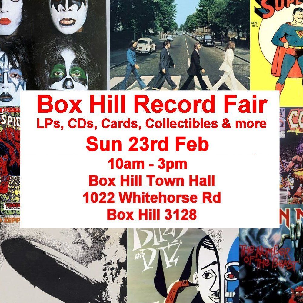 Box Hill Record, Card & Collectible Fair Sunday 23rd February