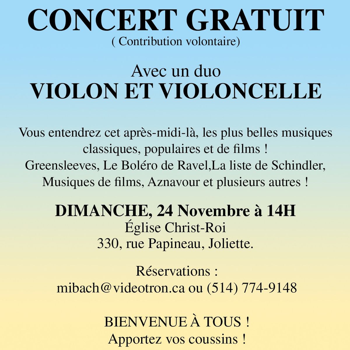 CONCERT GRATUIT (contribution volontaire)