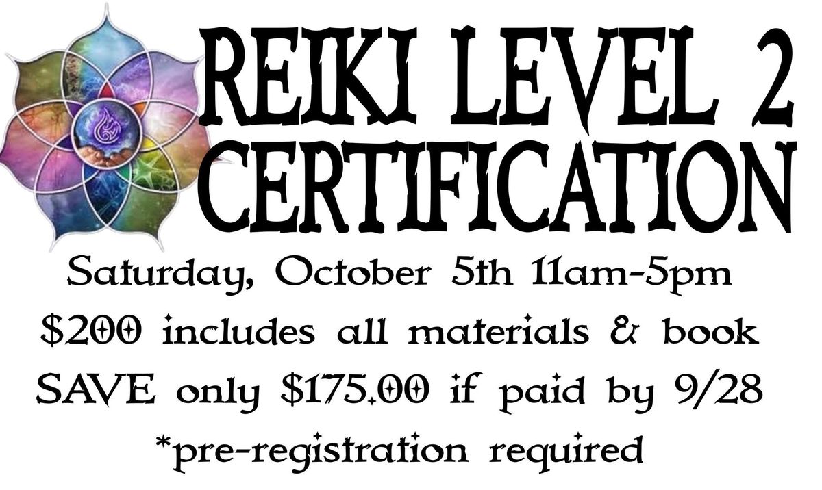 Reiki Level 2 Certification