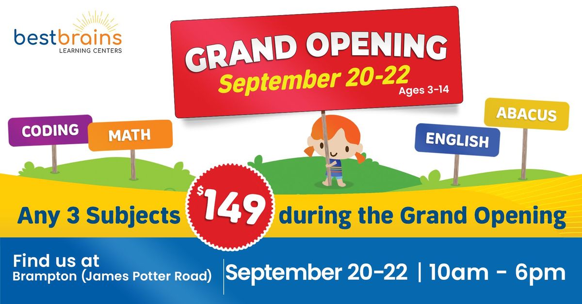 Best Brains Learning Center Brampton James Potter Road - Grand Opening