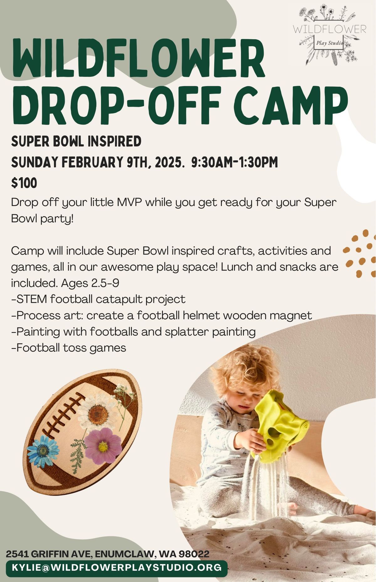 Super Bowl Drop-Off Camp at Wildflower!