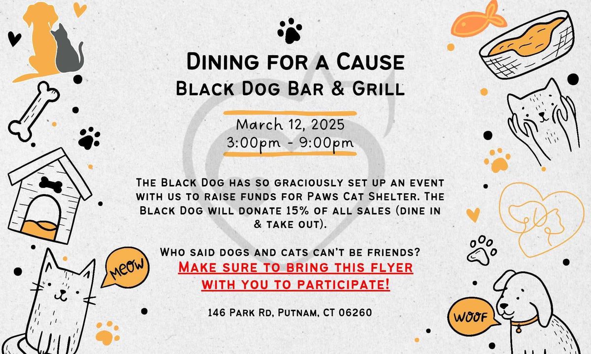 Dining for a cause to benefit Paws Cat Shelter