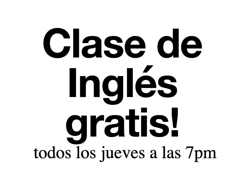 Clase de Ingl\u00e9s - \u00a1Gratis!
