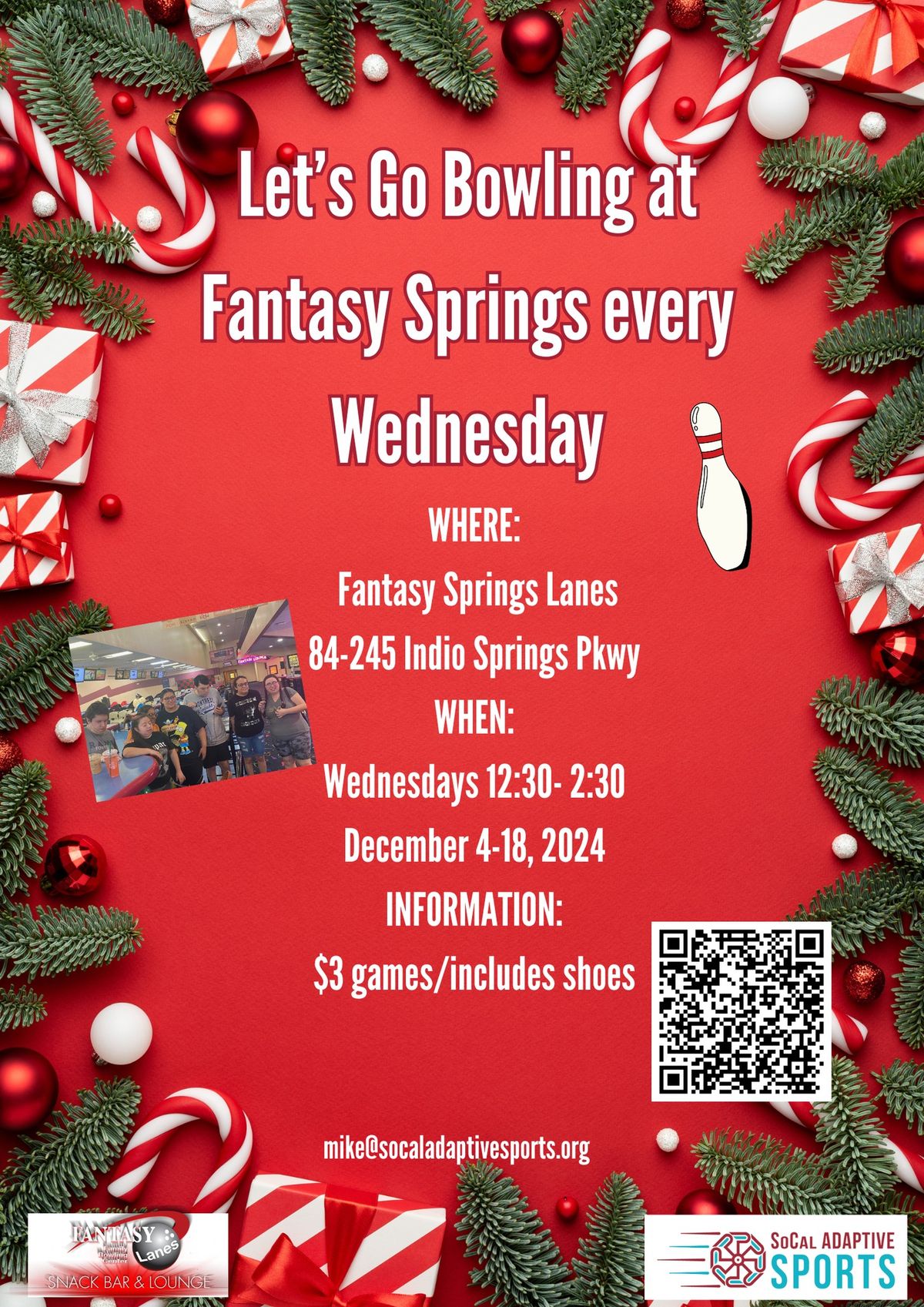 Bowling at Fantasy Springs every Wednesday