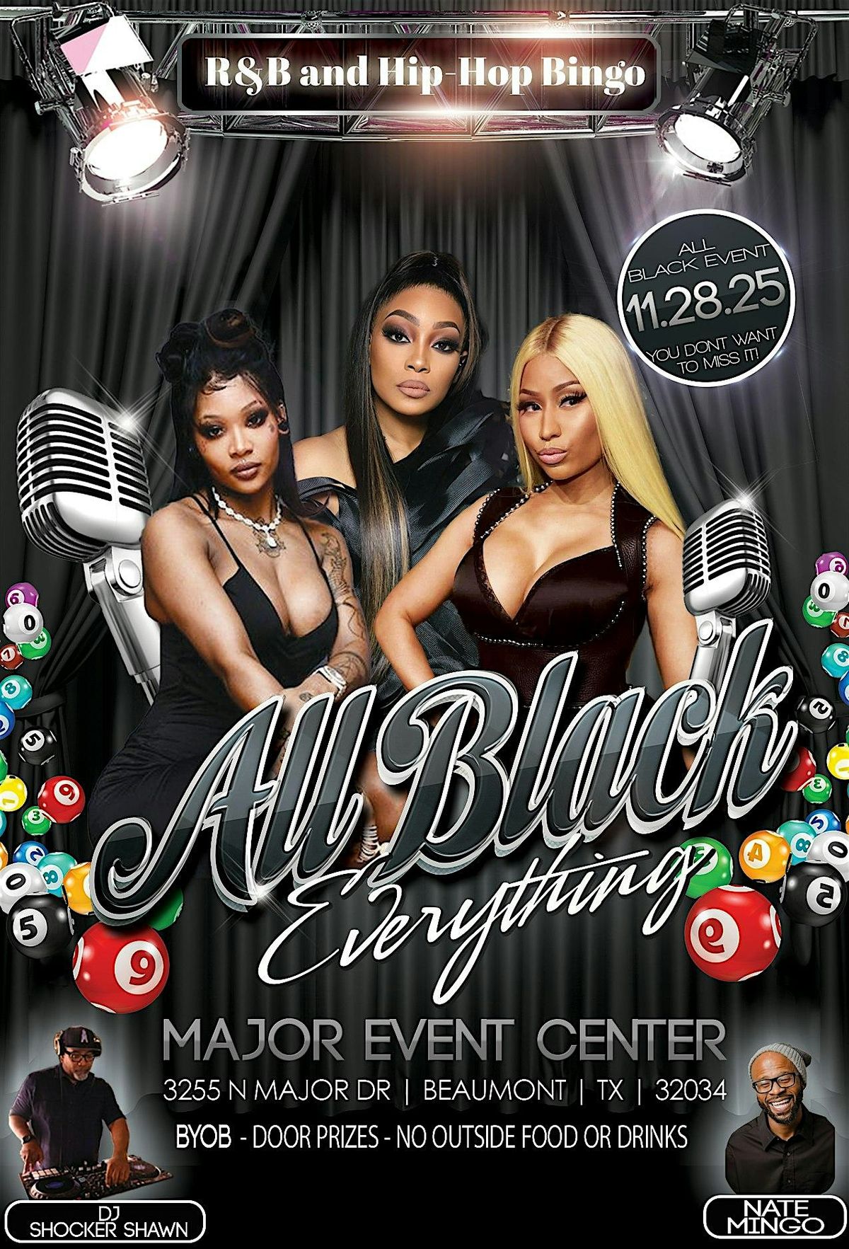 R&B and Hip-Hop Bingo  -  All Black Everything  Edition