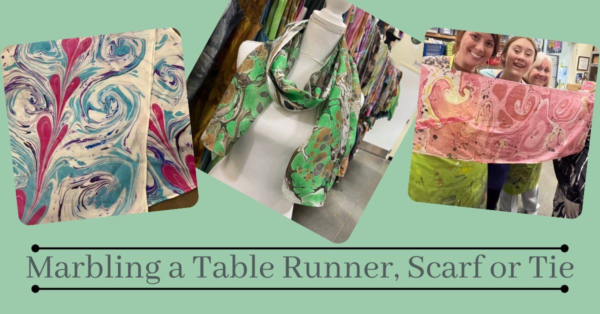 Marbling a Table Runner, Scarf or Tie!