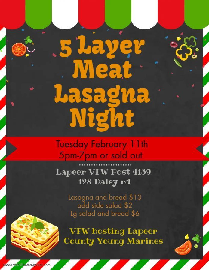 Lasagna night fundraiser