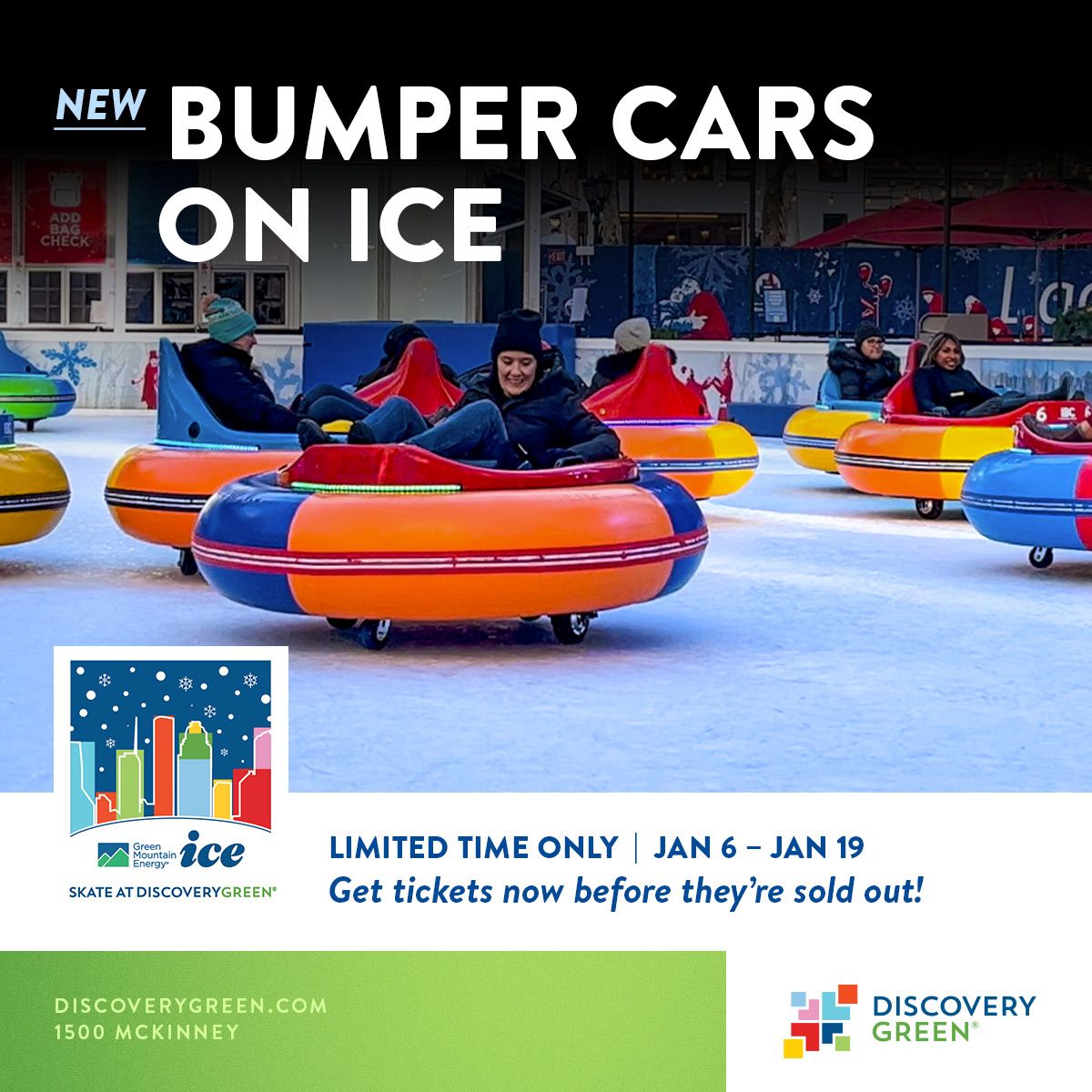 Bumper Cars on Ice at Green Mountain Energy Ice