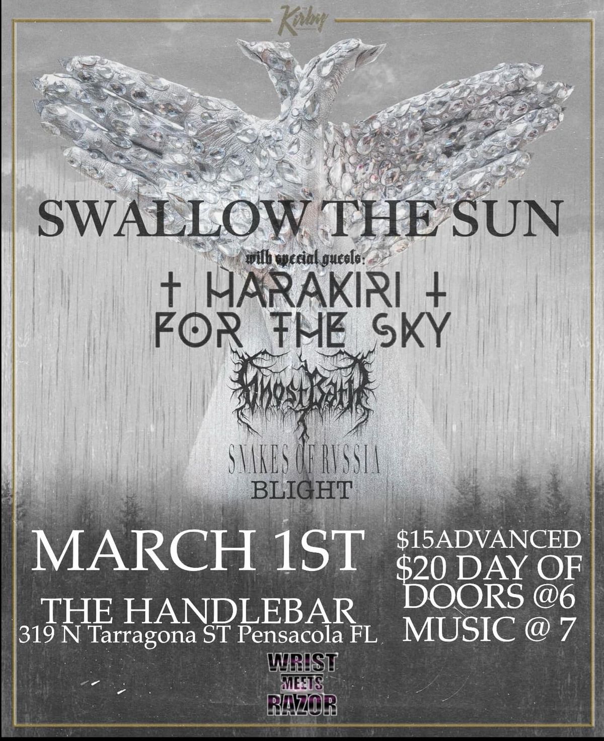 Swallow The Sun, Harakiri for the sky, Ghost Bath, and Snakes of Russia at The Handlebar 03\/01