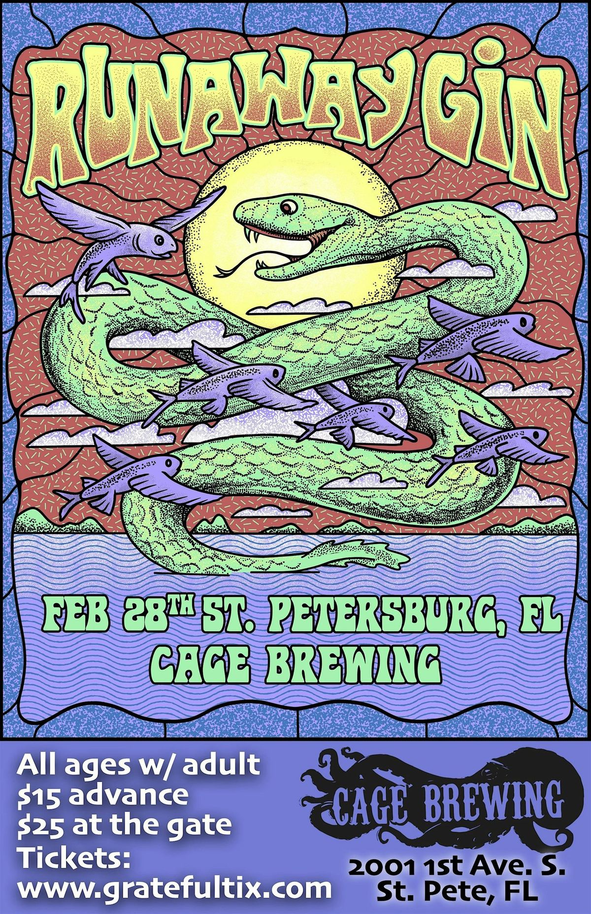 Runaway Gin LIVE at Cage Brewing, Saint Petersburg, FL | FRI FEB 28 | 8pm (celebrating PHISH)