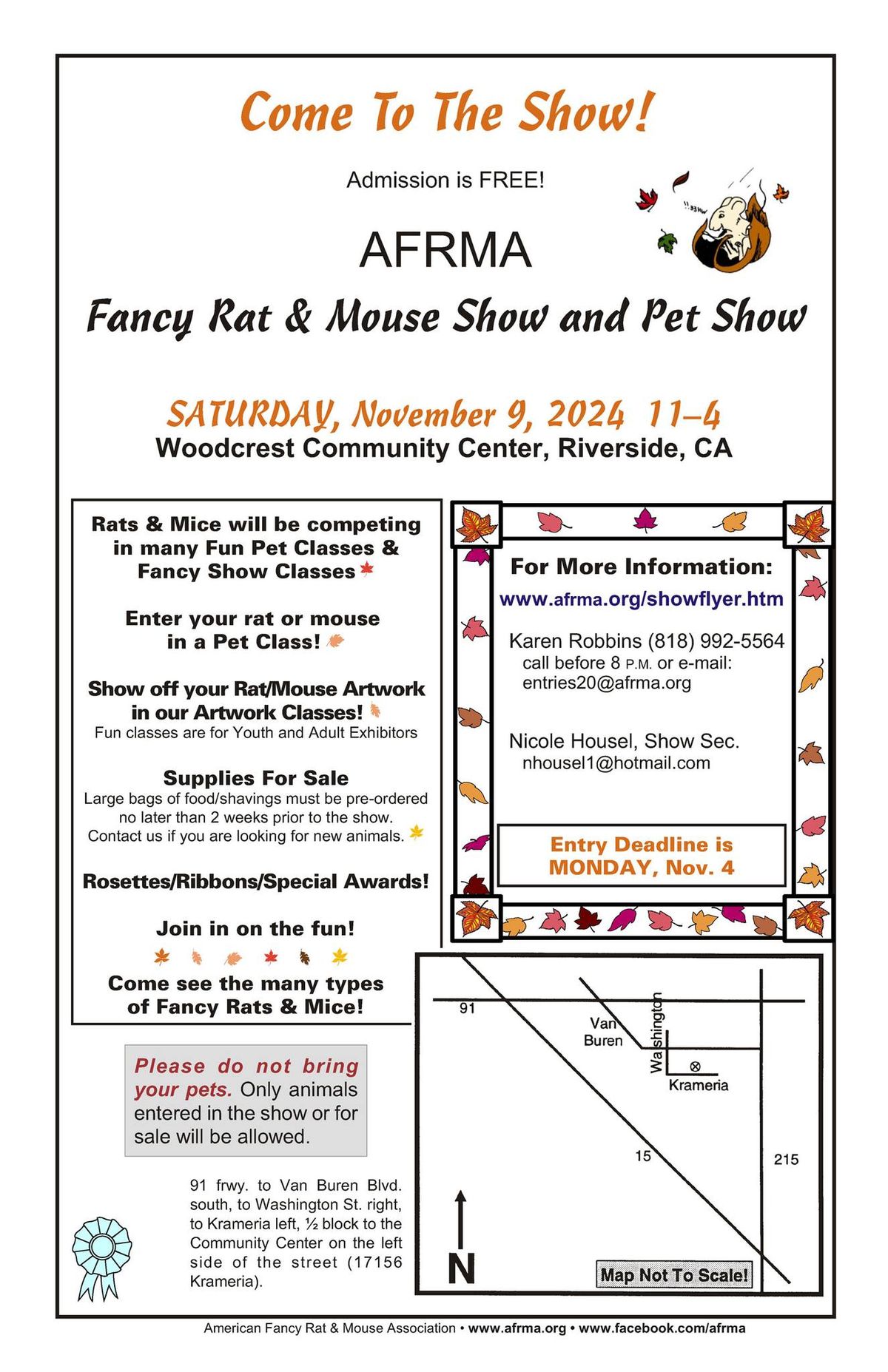 AFRMA Fall Fancy Rat & Mouse Show and Pet Show