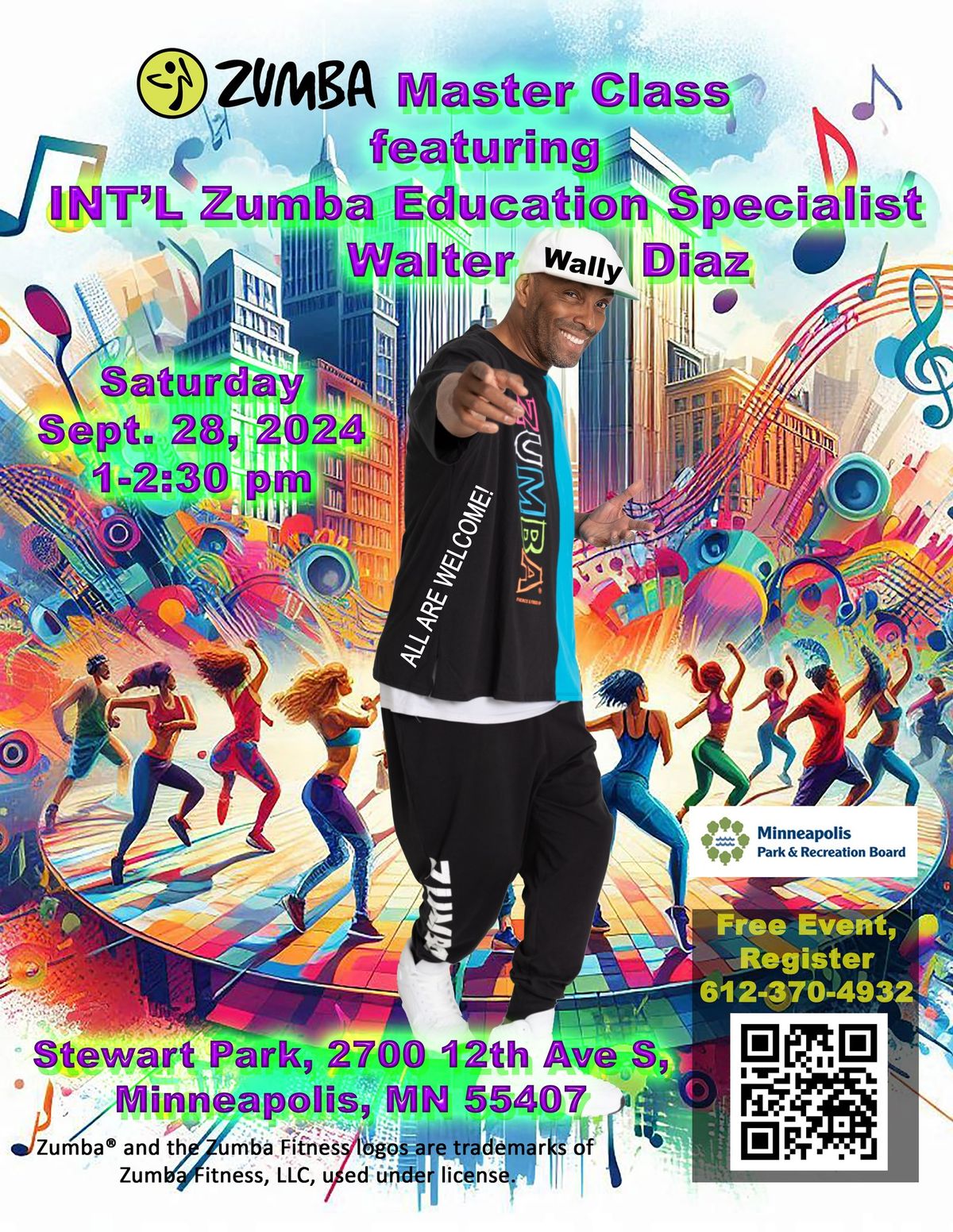 Free Community-Building Zumba dance fitness Masterclass featuring Wally Diaz from Miami!