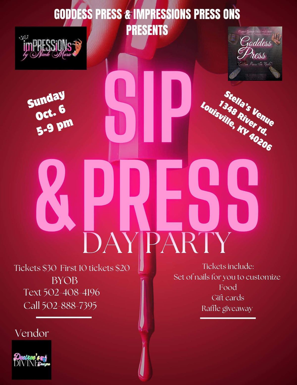 SIP & PRESS \ufffd DAY PARTY!!!