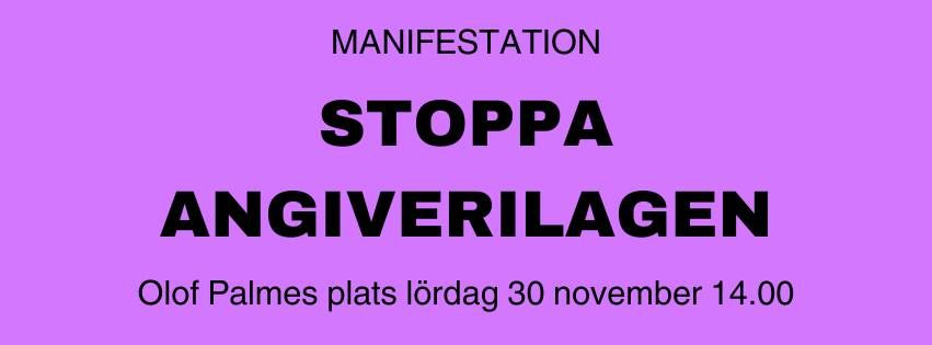 STOPPA ANGIVERILAGEN: Manifestation i G\u00f6teborg