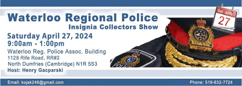 Waterloo Regional Police Insignia Collectors Show