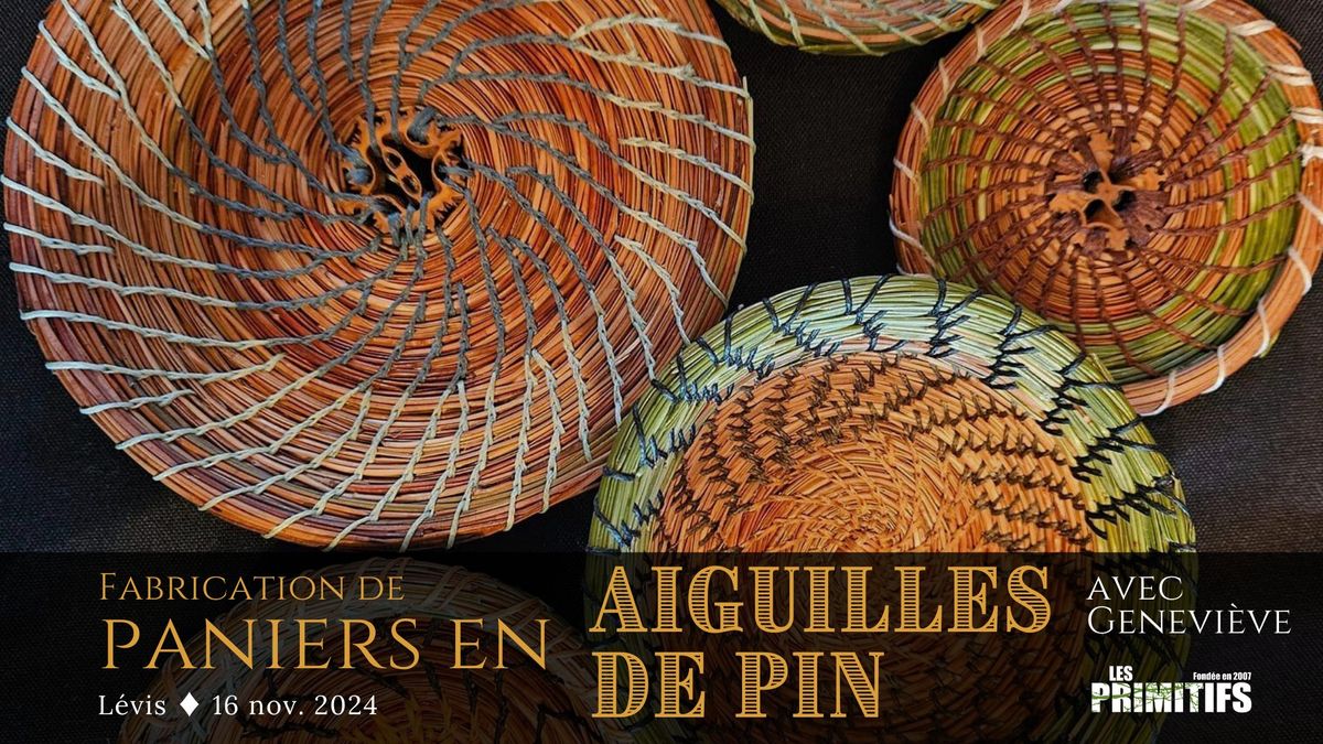 Fabrication de panier en aiguilles de pin \/\/ L\u00e9vis \/\/ 16 novembre 2024