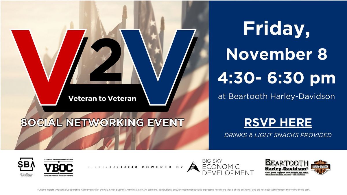 November Veteran 2 Veteran Social Event