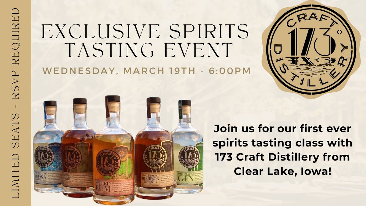 Spirits Tasting: 173\u02da Craft Distillery