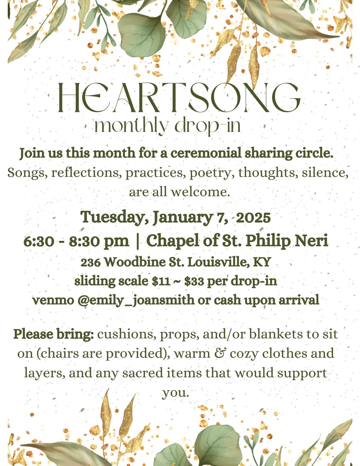 Heartsong Monthly Drop-In: Ceremonial Sharing Circle