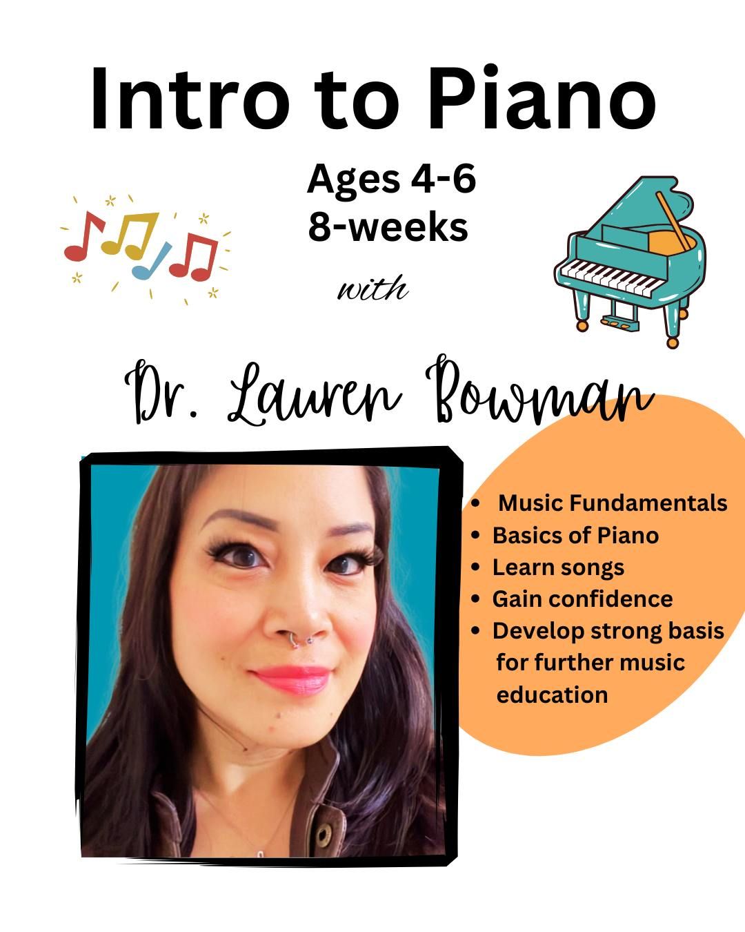 Intro to Piano for the Young (ages 4-6)