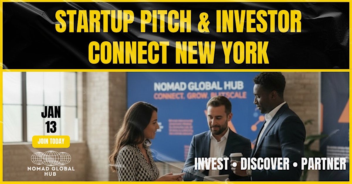 Startup Pitch & Investor Connect \u2014 New York, Manhattan