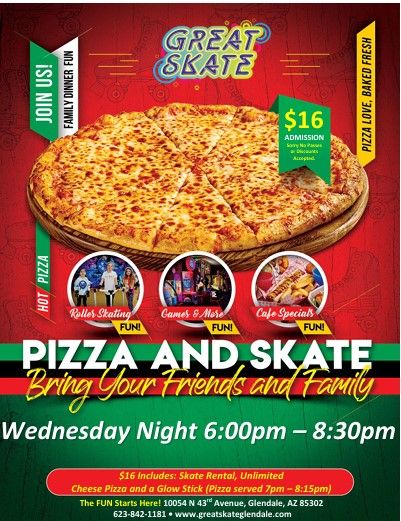 Pizza and Skate: All you Can Eat Cheese Pizza Night