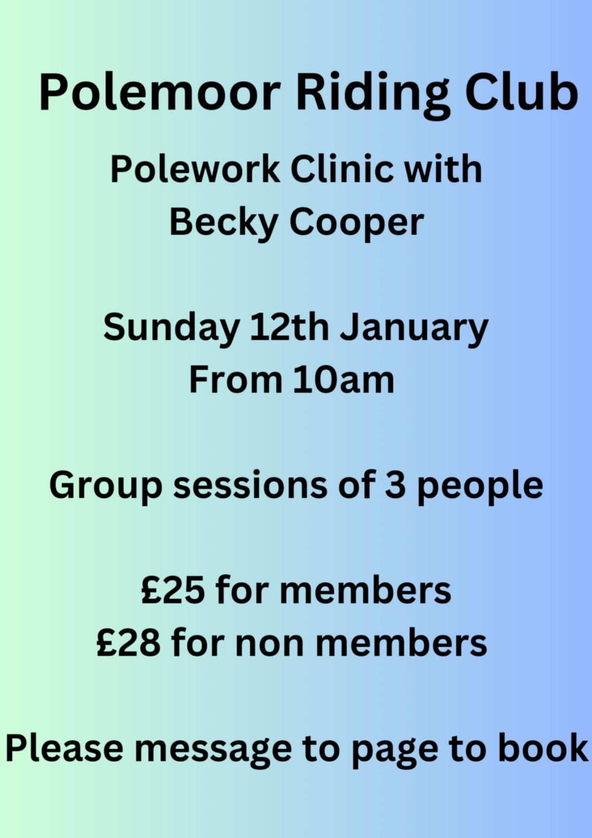 Pole work clinic with Becky Cooper