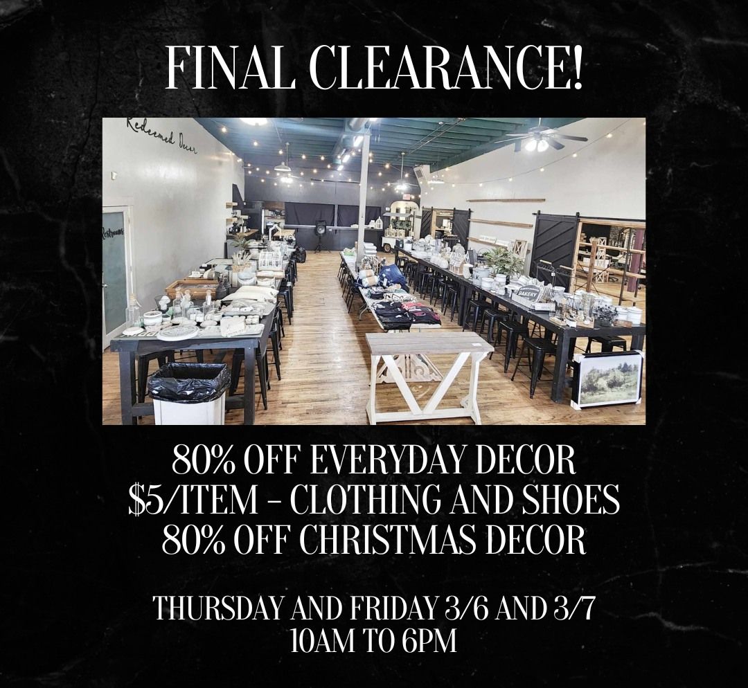 FINAL CLEARANCE!