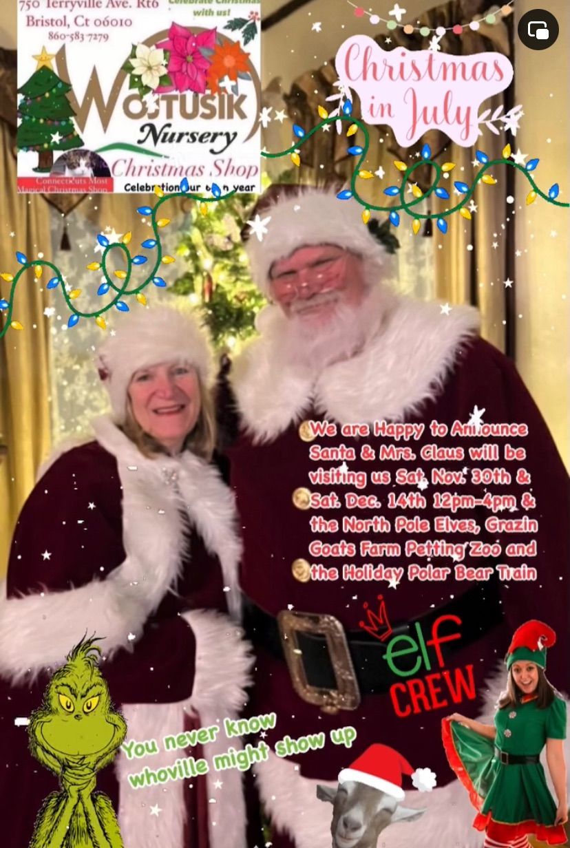 Visit Santa & Mrs. Claus plus Santa\u2019s Elves, Grazin Goats Farm Petting Zoo & the Polar Bear Train 