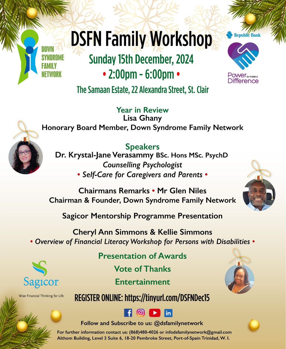 DSFN's Dec 2024 Family Workshop -Trinidad