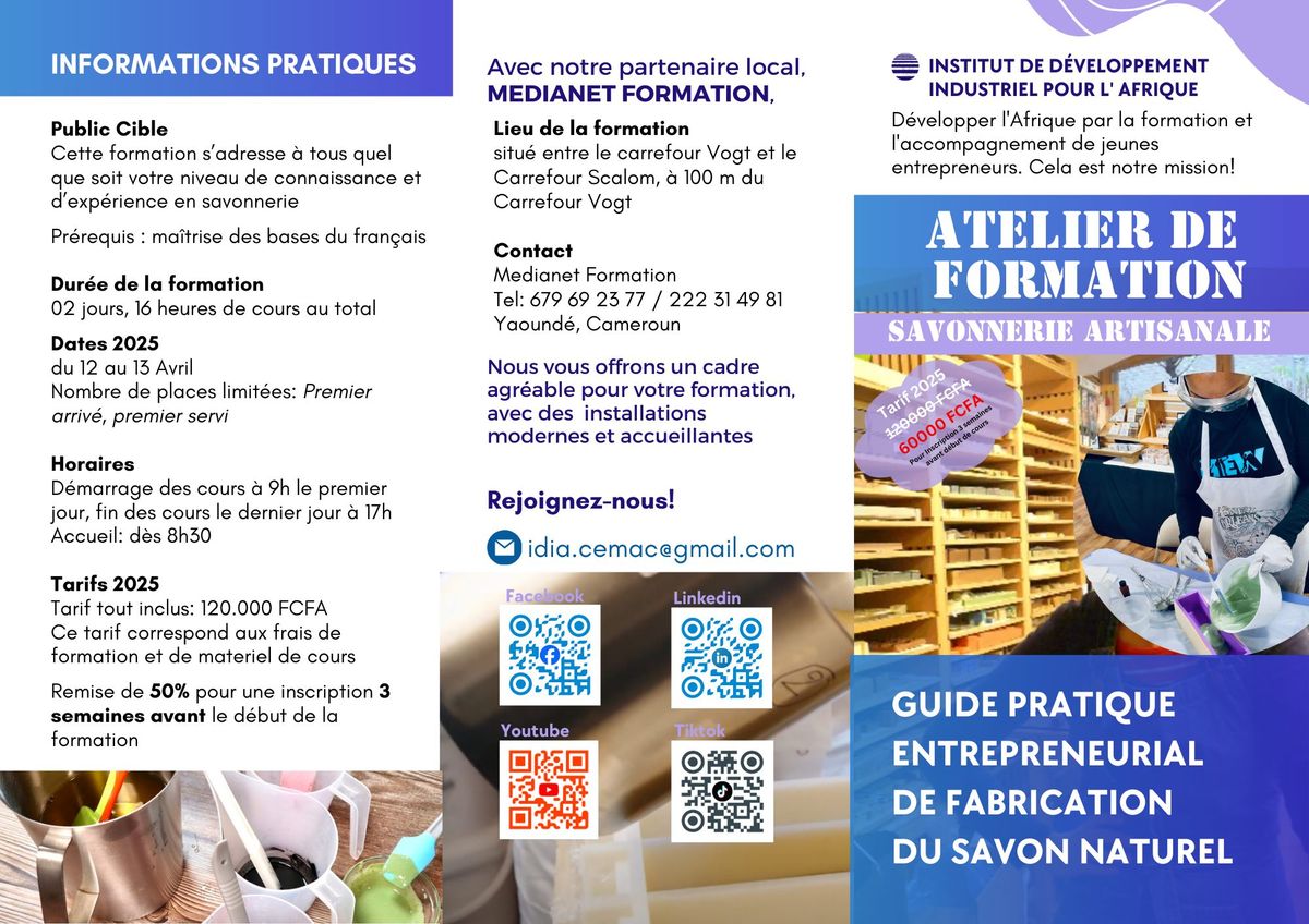 ATELIER DE FORMATION DE FABRICATION DE SAVON NATUREL