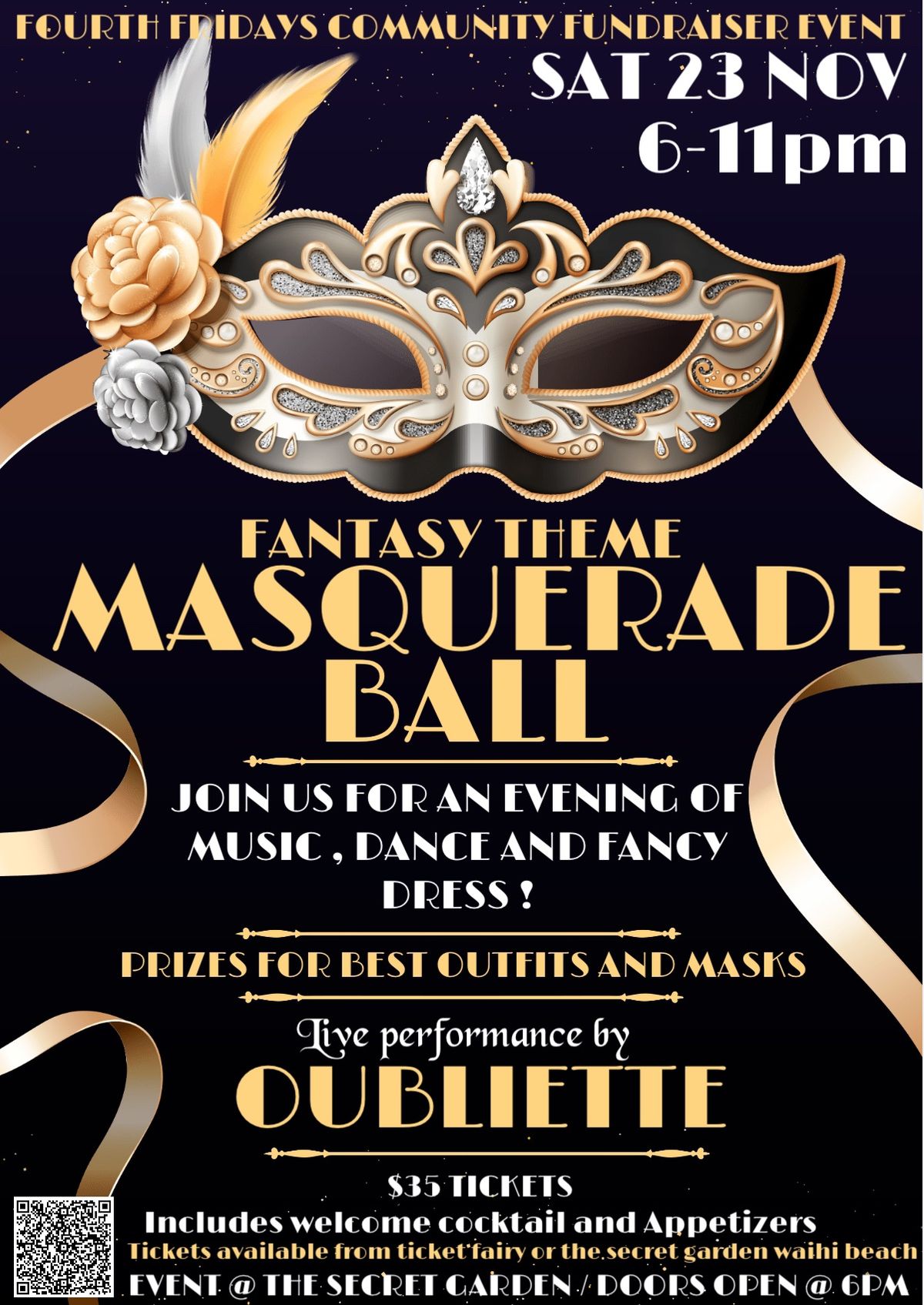 Fourth Fridays community Fundraiser MASQUERADE BALL