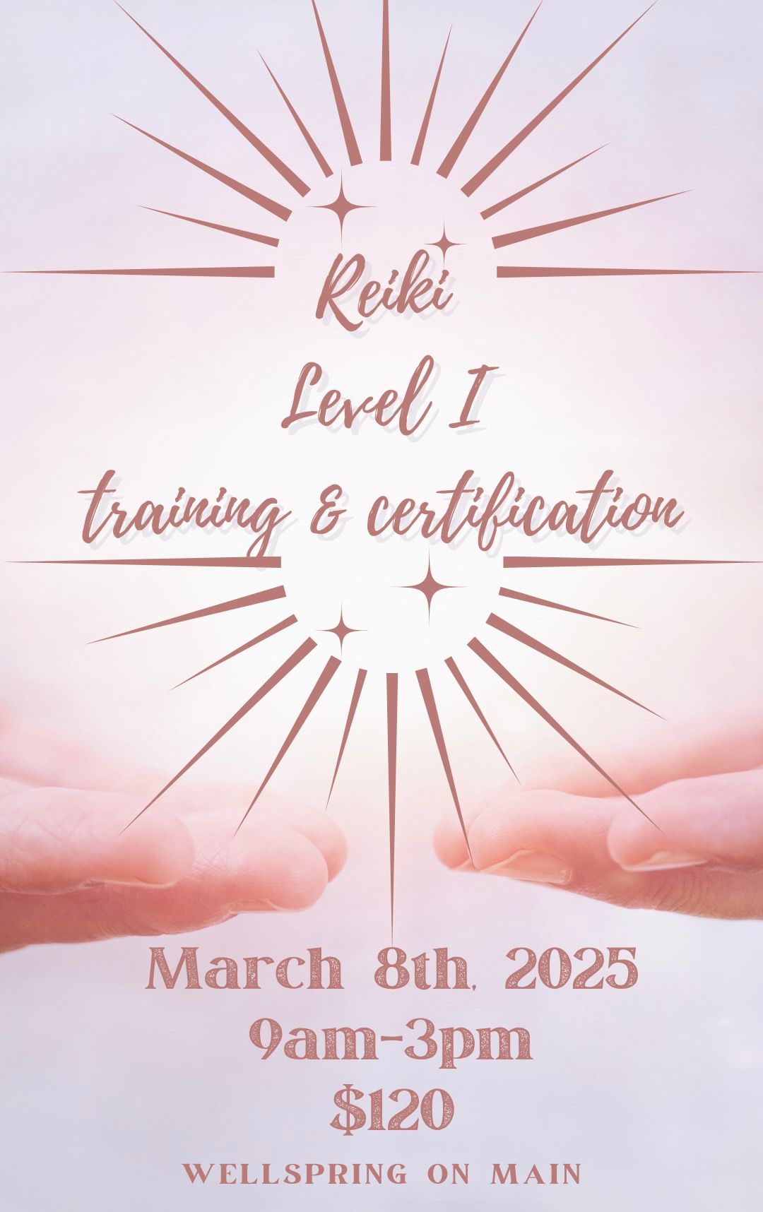 Reiki level I Training & Certification (NEW DATE)