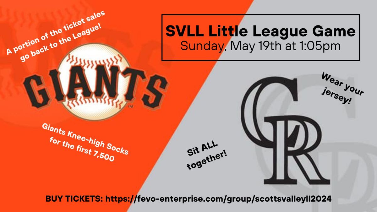 SVLL Little League Day at the SF Giants Game