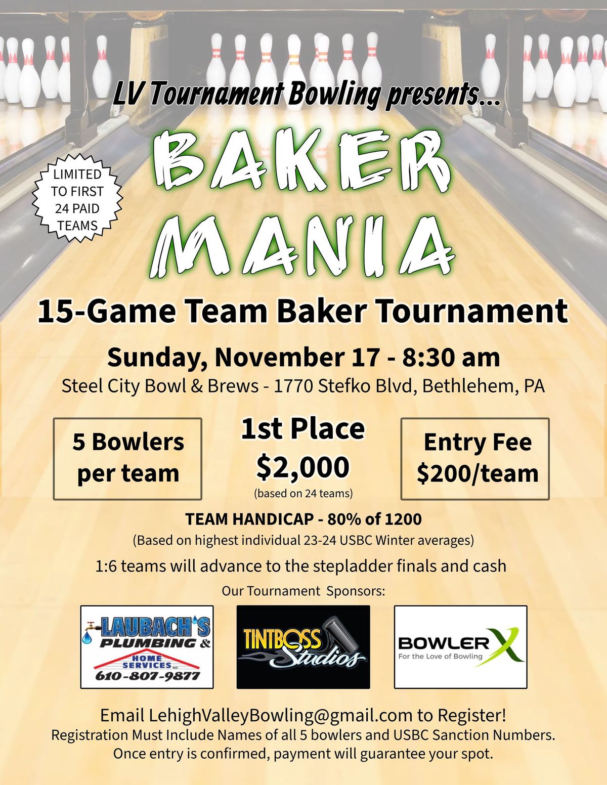 15-Game Team Baker Tournament