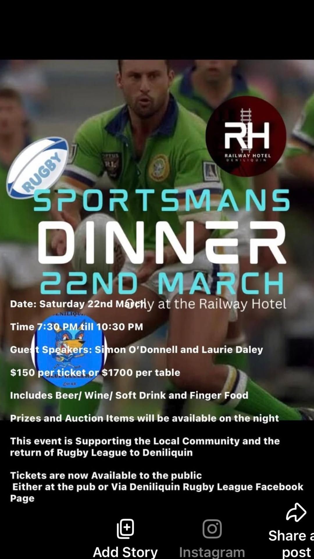 Deniliquin Blueheelers RLFC Sportsman\u2019s Dinner 