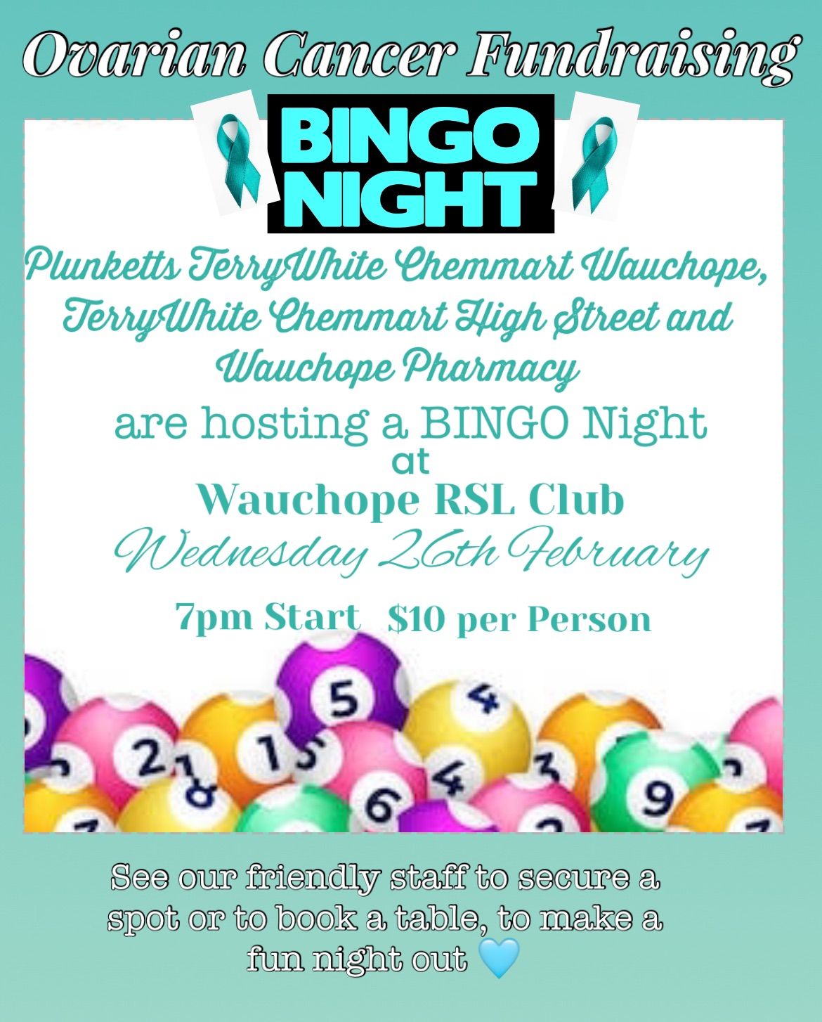 Ovarian Cancer Fundraiser Bingo Night