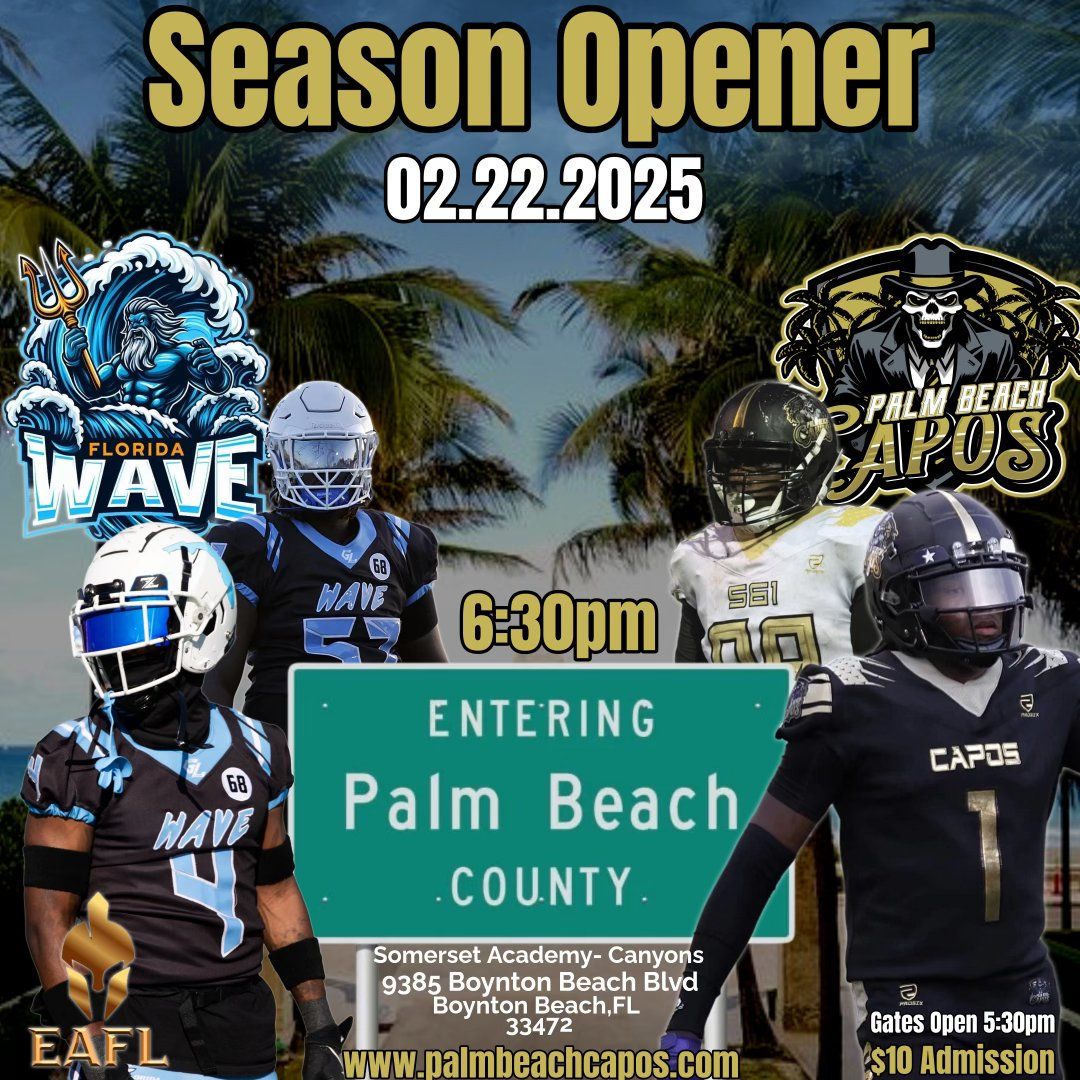 2025 Season Opener: Palm Beach Capos vs. Florida Wave