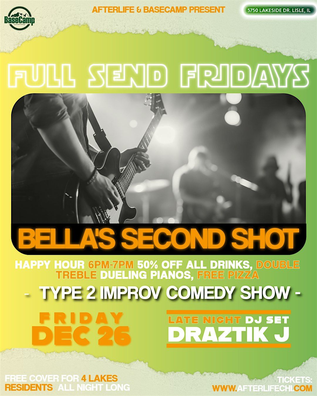 Full Send Fridays: Bellas Second Shot + Comedy + Late DJ