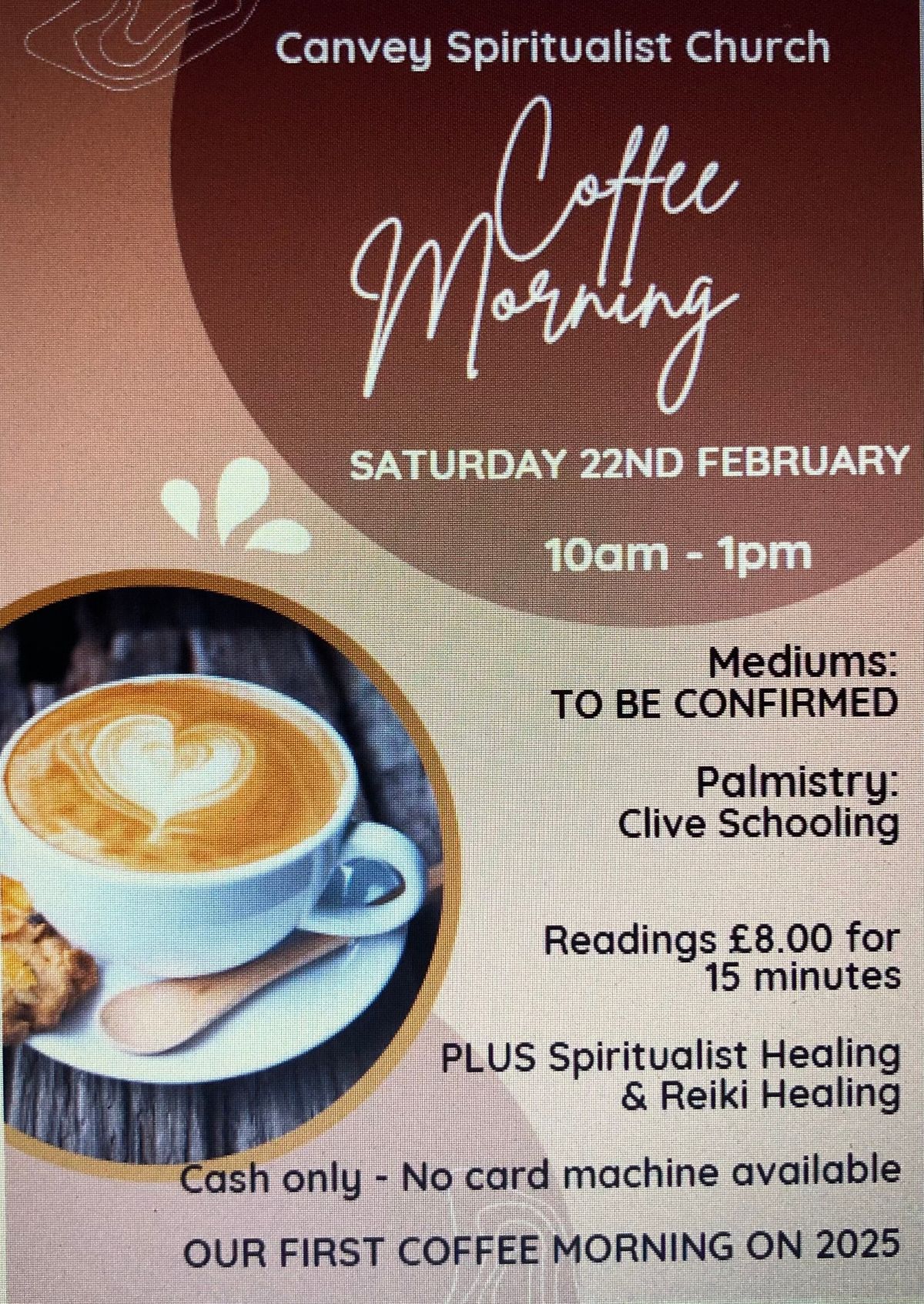 Canvey Spiritualist Church - Coffee Morning - The first of 2025 