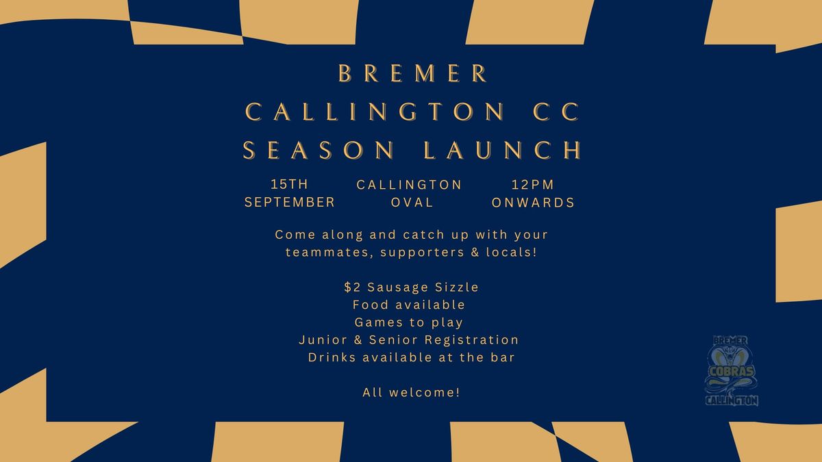 Bremer Callington CC Season Launch