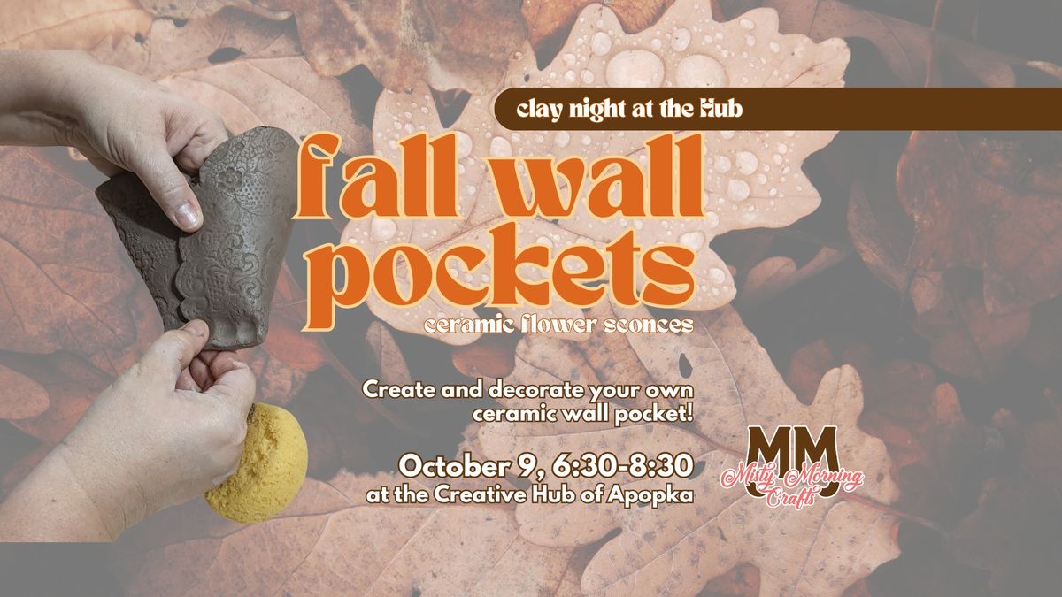 Fall Wall Pockets \/ Ceramic Flower Sconces