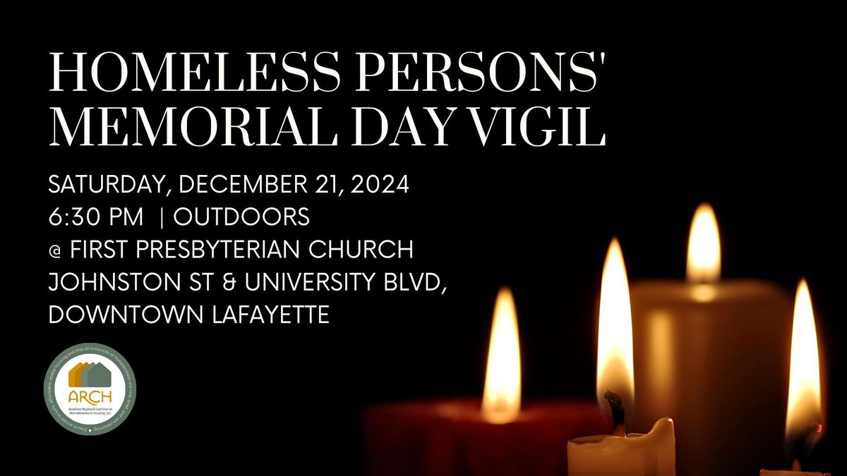 Homeless Persons' Annual Memorial Day Vigil