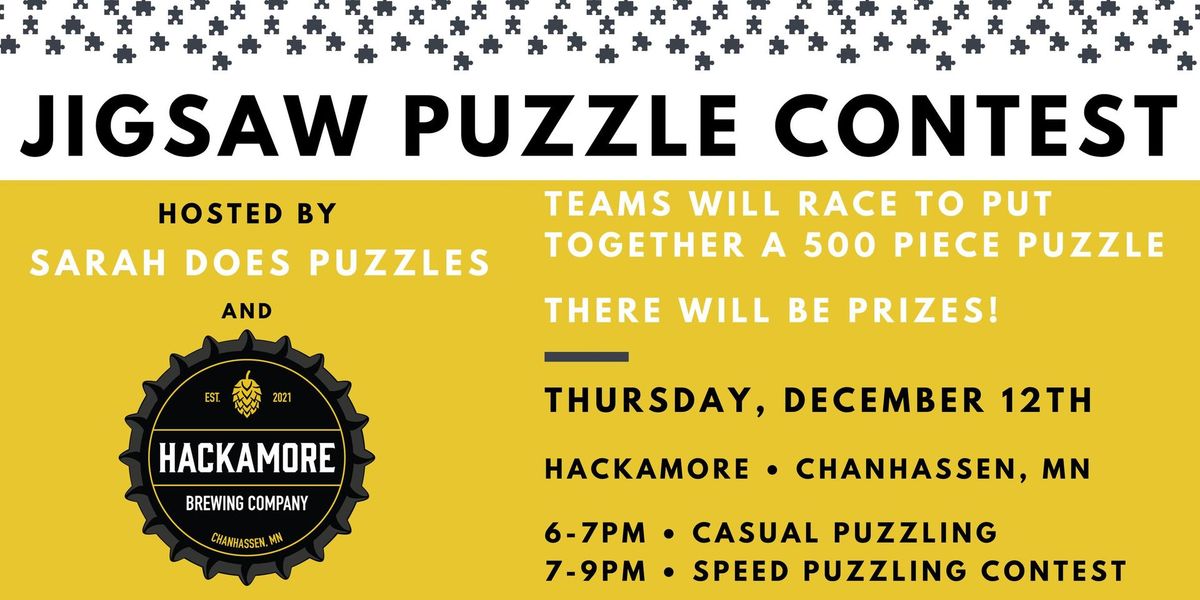 Team Jigsaw Puzzle Contest at Hackamore Brewing Company with Sarah Does Puzzles