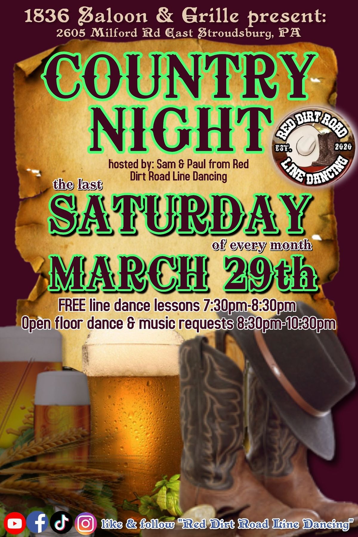 Country Night @ 1836 Saloon & Grille